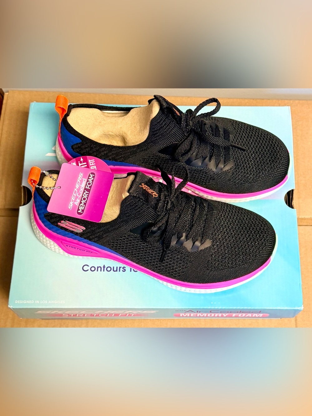 Skechers Stretch Fit Air Cooled Memory Foam Sneakers Women's Size 7 New in Box - Picture 2 of 15